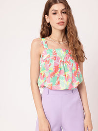 Tropical Fetish Shoulder Straps Gathers Regular Top