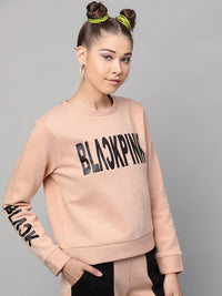 STREET 9 Women Pink & Black Printed Sweatshirt