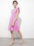 DressBerry Summer Romance Fit-N-Flare Flutter Sleeves Dress