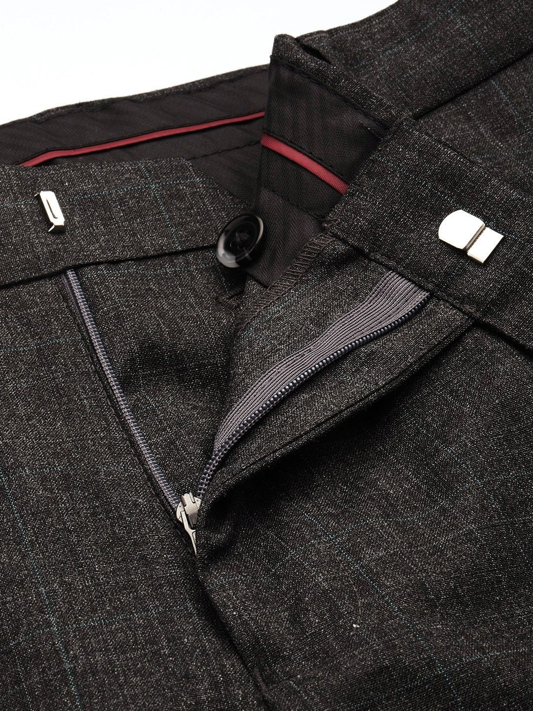 Raymond Men Checked Slim Fit Formal Trousers