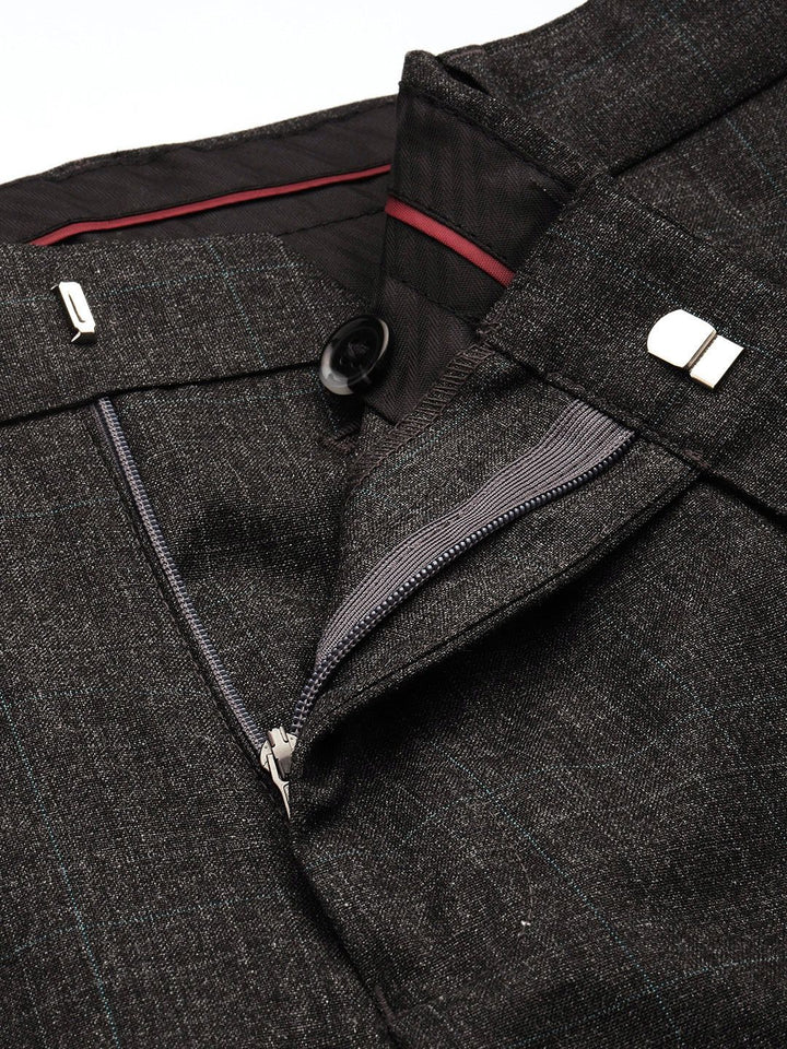 Raymond Men Checked Slim Fit Formal Trousers