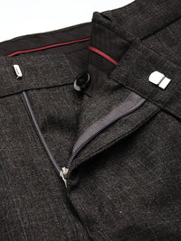 Raymond Men Checked Slim Fit Formal Trousers