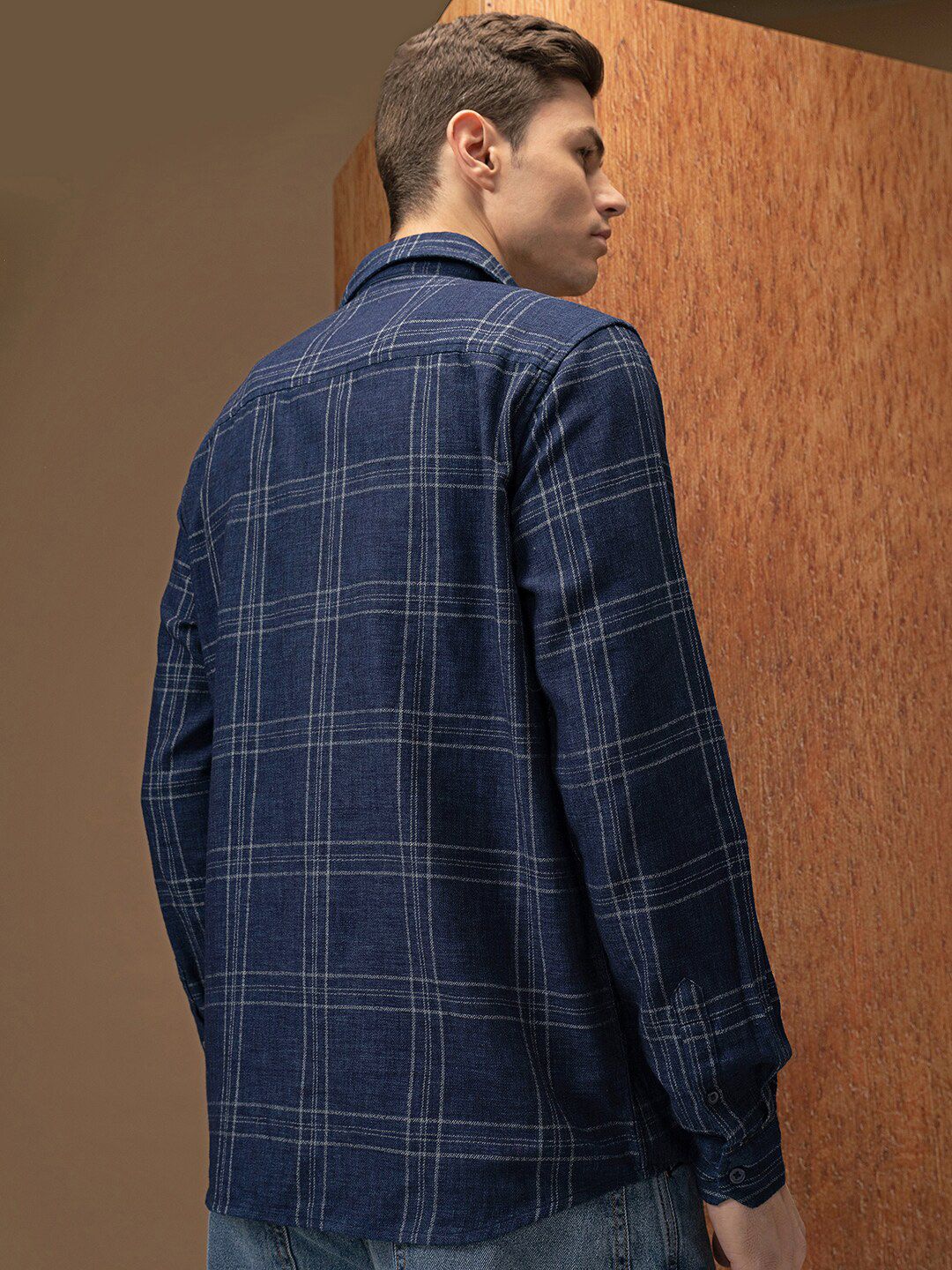 LOCOMOTIVE Mock Lino Dobby Textured Checked Shirt
