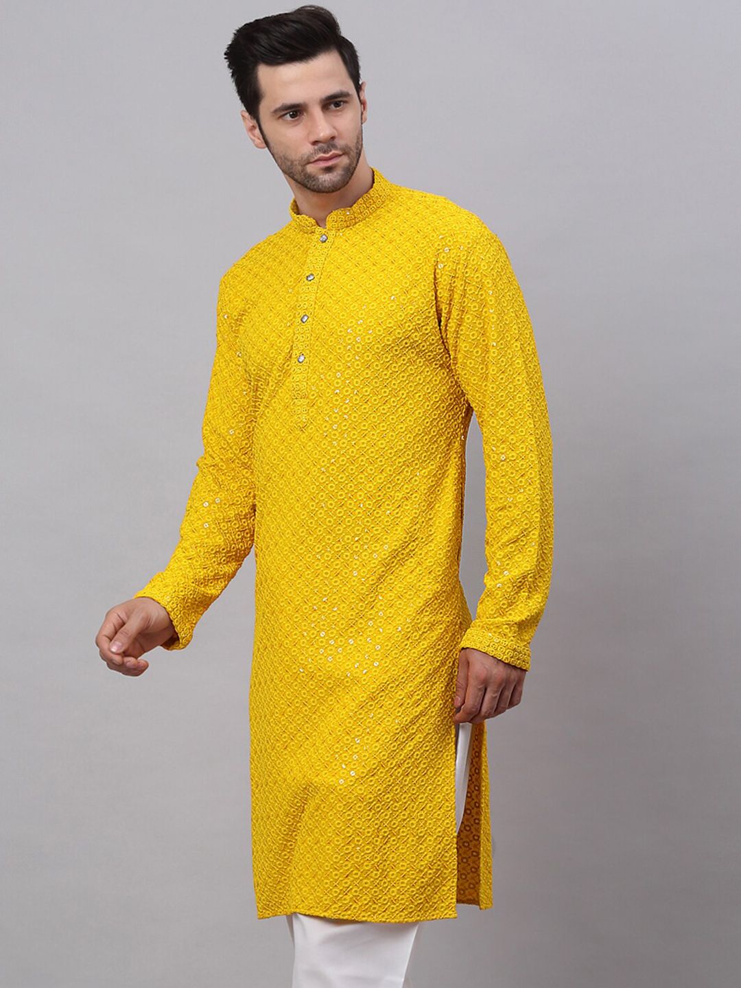 Jompers Men Ethnic Motifs Thread Work Kurta