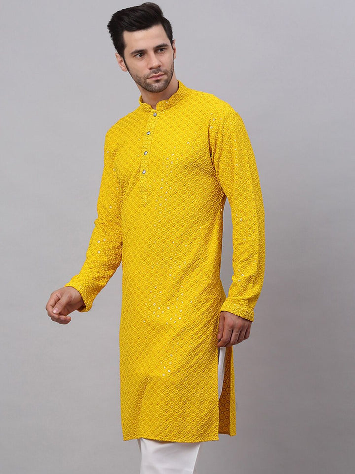 Jompers Men Ethnic Motifs Thread Work Kurta