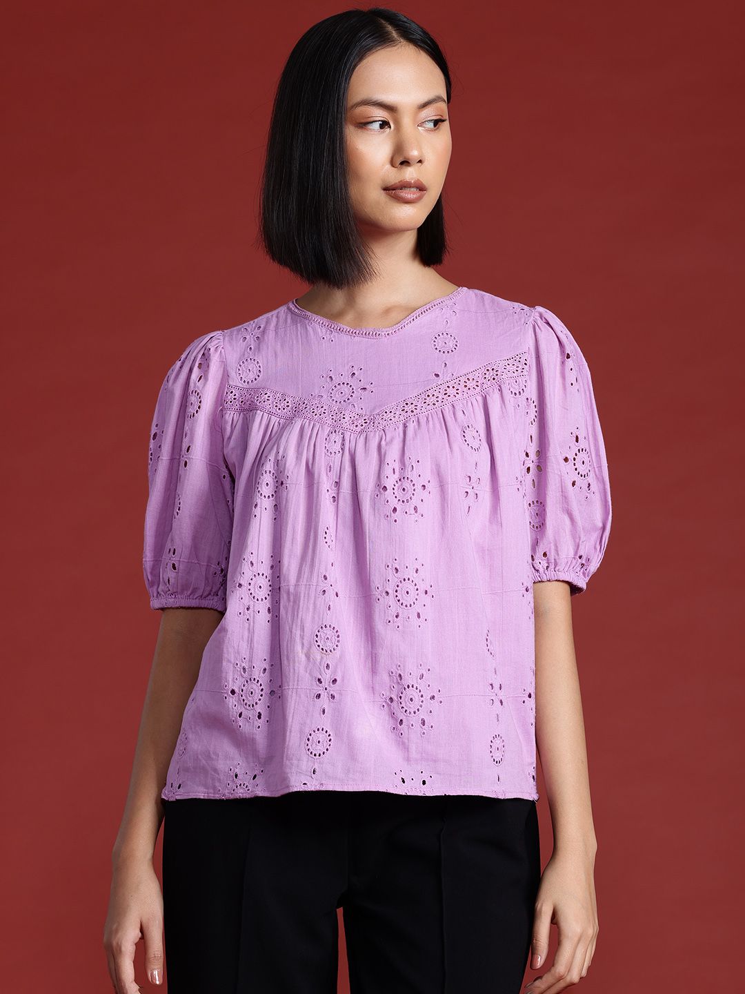 all about you Puff Sleeve Cotton Top