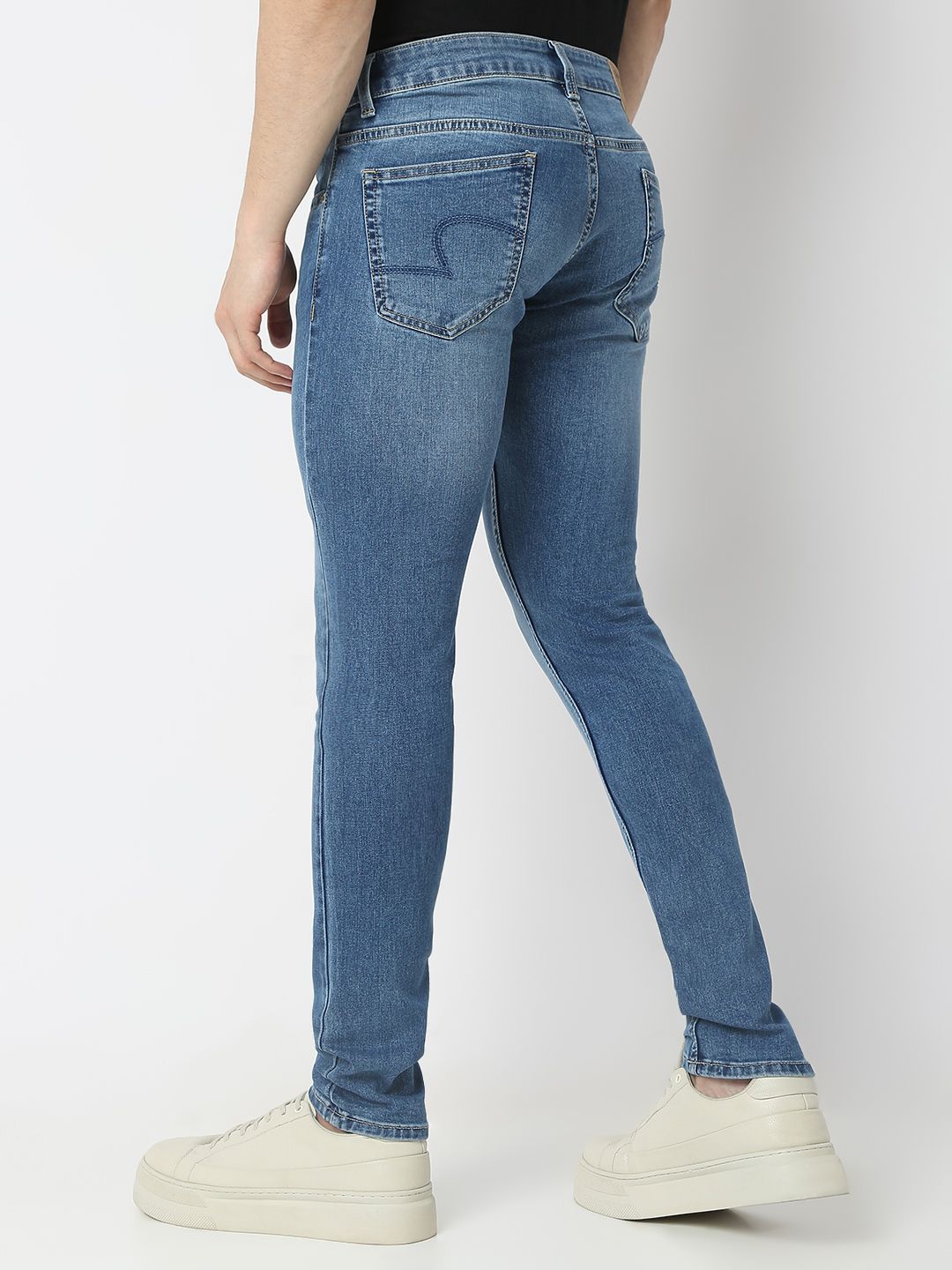 SPYKAR Men Super Skinny Fit Low-Rise Heavy Fade Stretchable Jeans