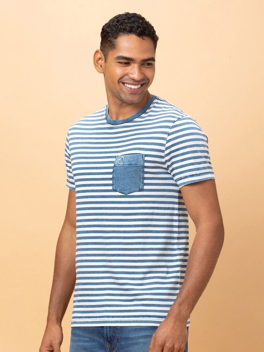 Being Human Men Striped Pockets T-shirt