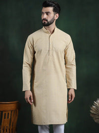 SOJANYA Motif Etnik Bersulam Kolar Mandarin Benang Kerja Cotton Kurta Lurus