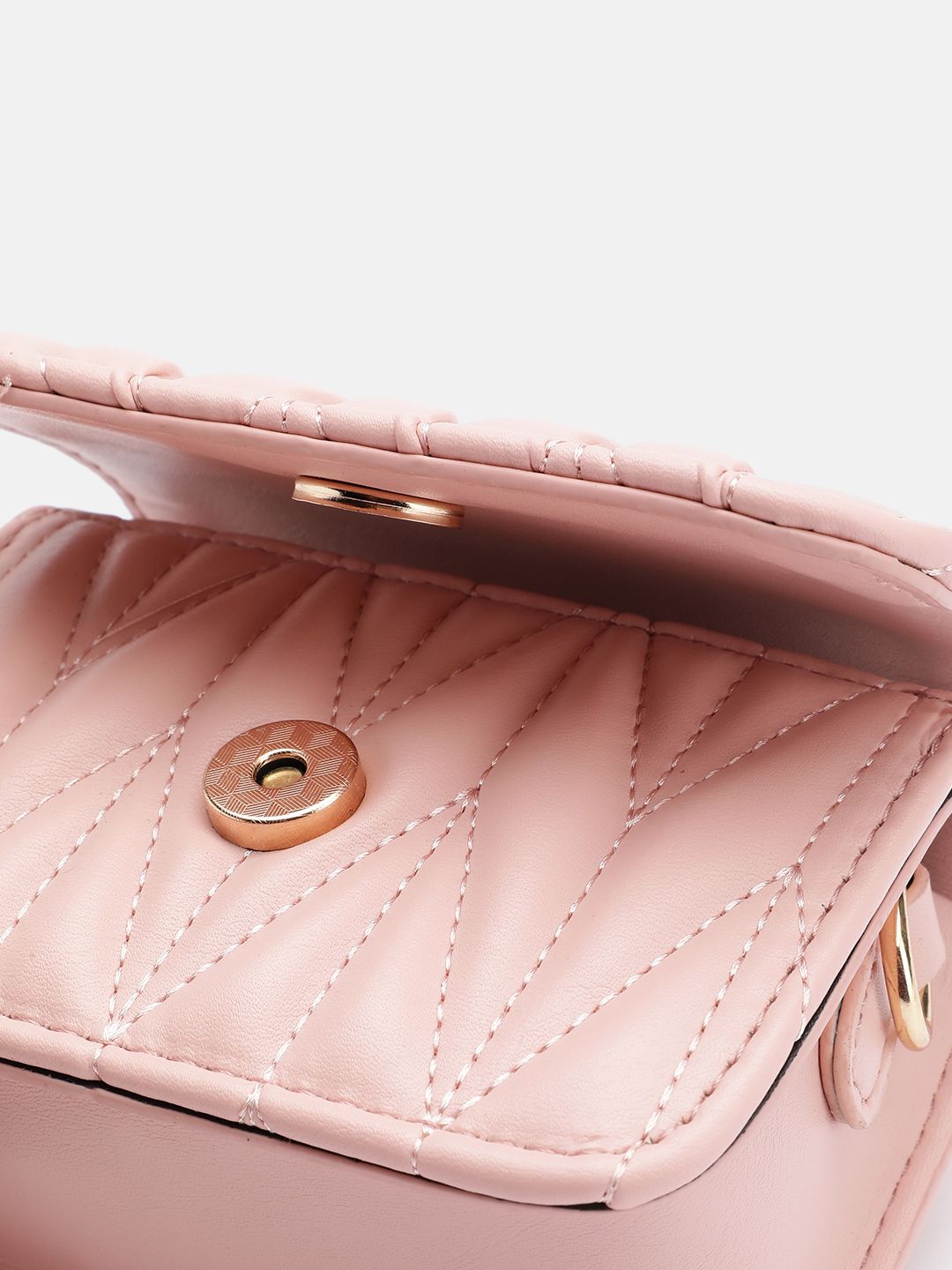 DressBerry Structured Quilted Satchel Bag