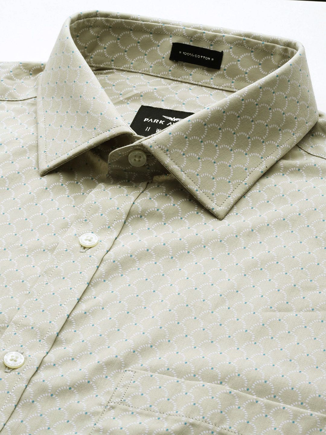 Park Avenue Slim Fit Printed Pure Cotton Formal Shirt