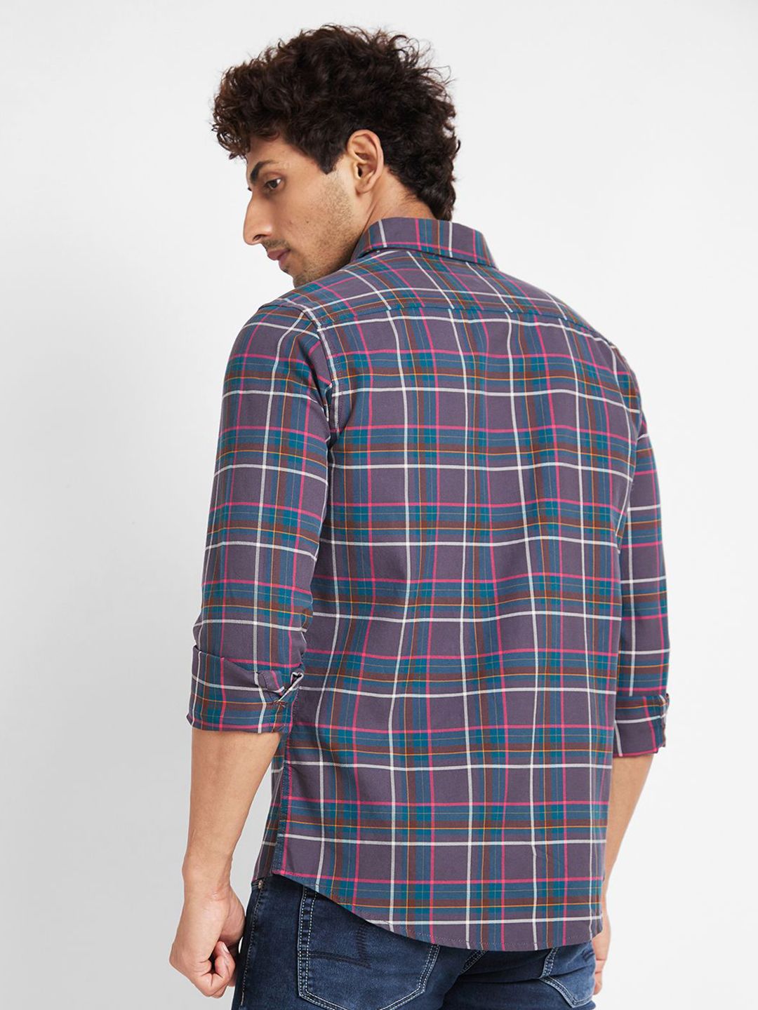 Being Human Men Slim Fit Tartan Checks Opaque Checked Casual Shirt