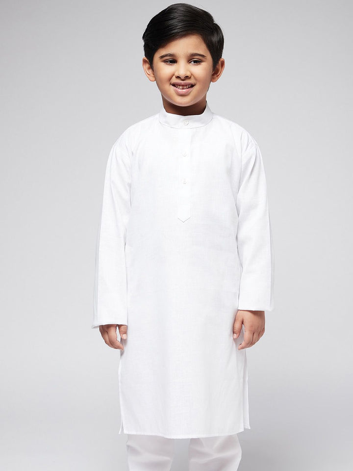 SOJANYA Boys White Chikankari Kurta