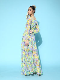 Berrylush Women Charming Purple Floral Wrap It Up Dress