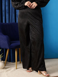 CURVY STREET Women Abstract Printed Loose Fit Trousers