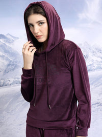 Tokyo Talkies Burgundy Hooded Sweatshirt With Joggers