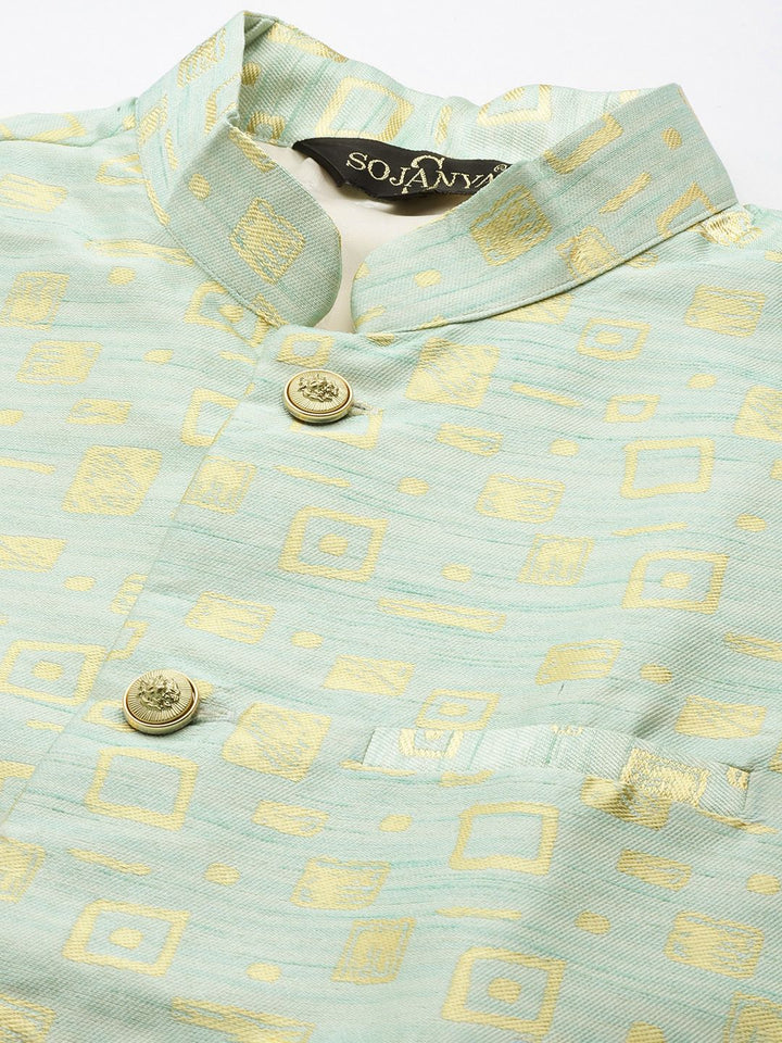 SOJANYA Blue & Green Kurta with Churidar