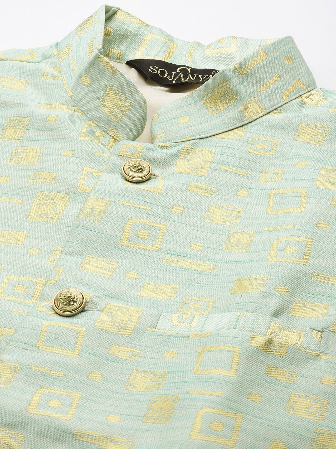 SOJANYA Blue & Green Kurta with Churidar