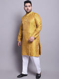 SOJANYA PLUS Ethnic Motifs Woven Design Regular Kurta With Pyjamas & Nehru Jacket