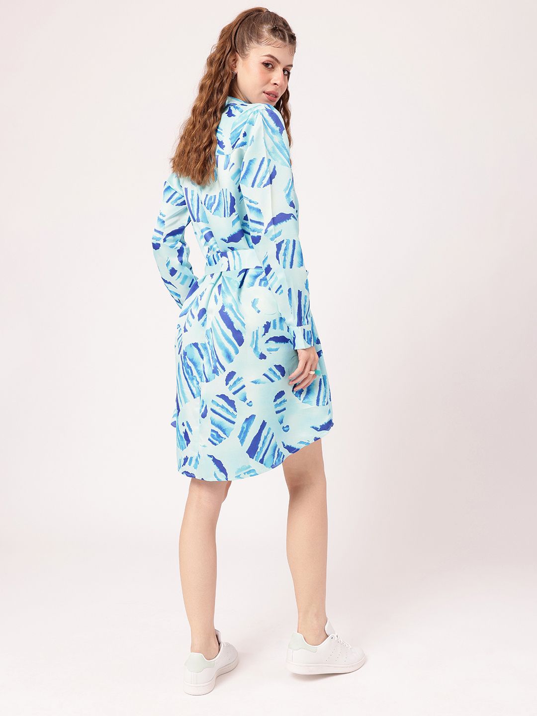 DressBerry Vintage Vibes Paisley Paradise Printed Shirt Style Mini Dress