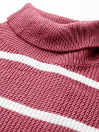 DressBerry Turtle Neck Striped Sweater