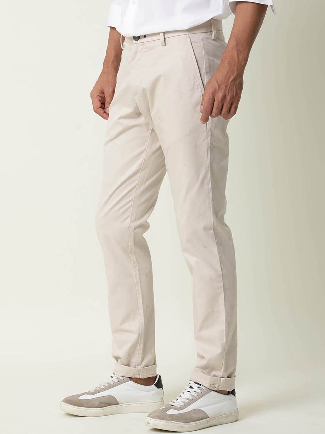 RARE RABBIT Men Mazzios Mid-Rise Slim Fit Trouser