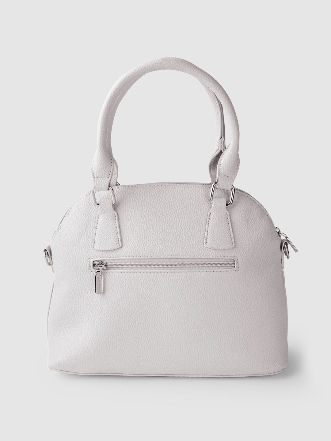 Lino Perros Grey Half Moon Handheld Bag with Detachable Sling Strap