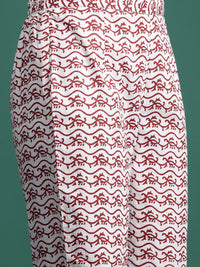 Indo Era Floral Printed Pure Cotton Kurta With Trousers & Dupatta