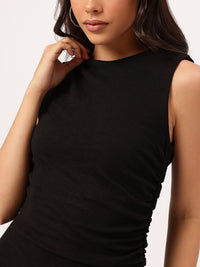DressBerry Casually Chic Ribbed Ruched Bodycon Dress