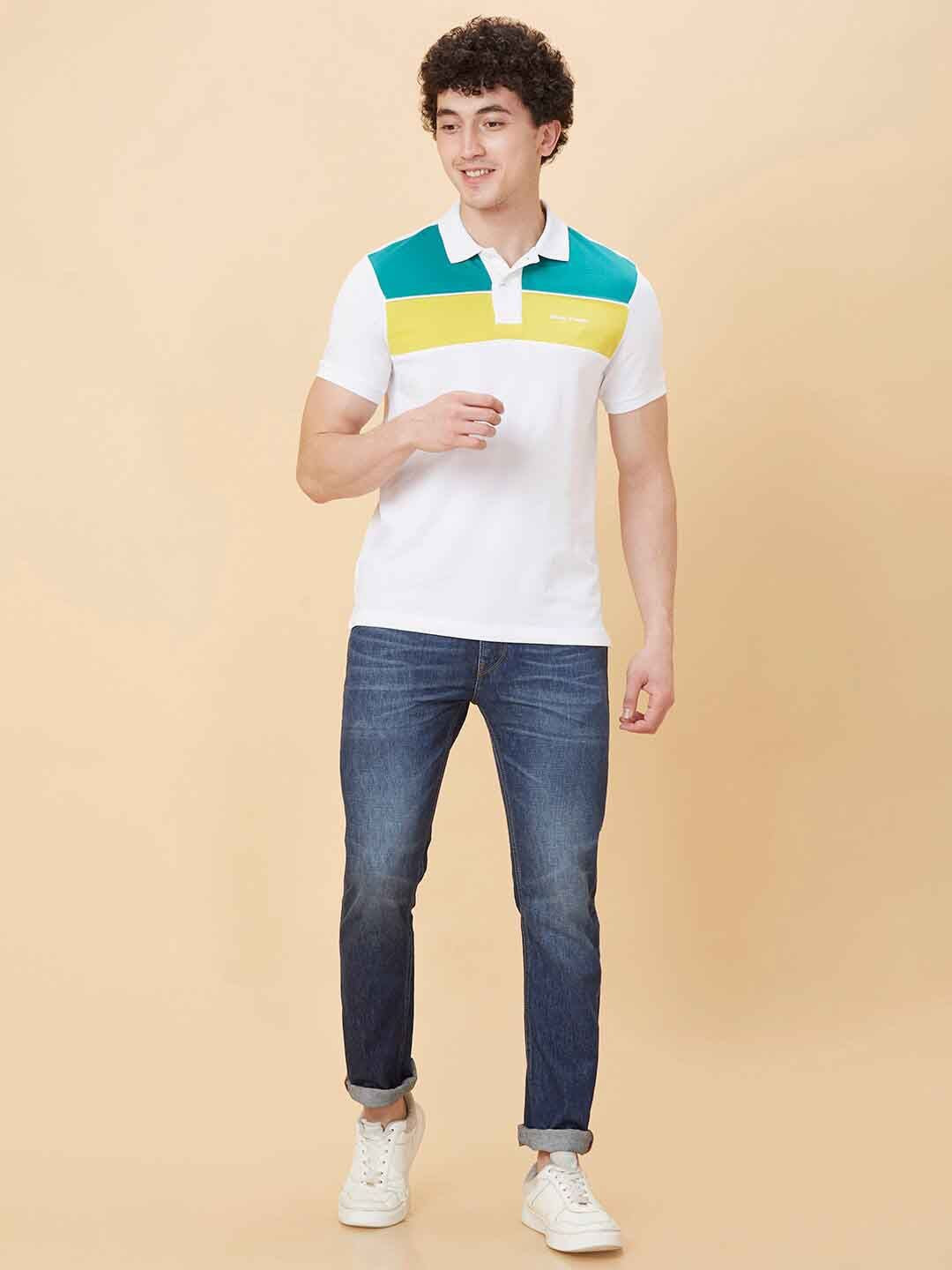 Being Human Colourblocked Polo Collar Cotton T-shirt