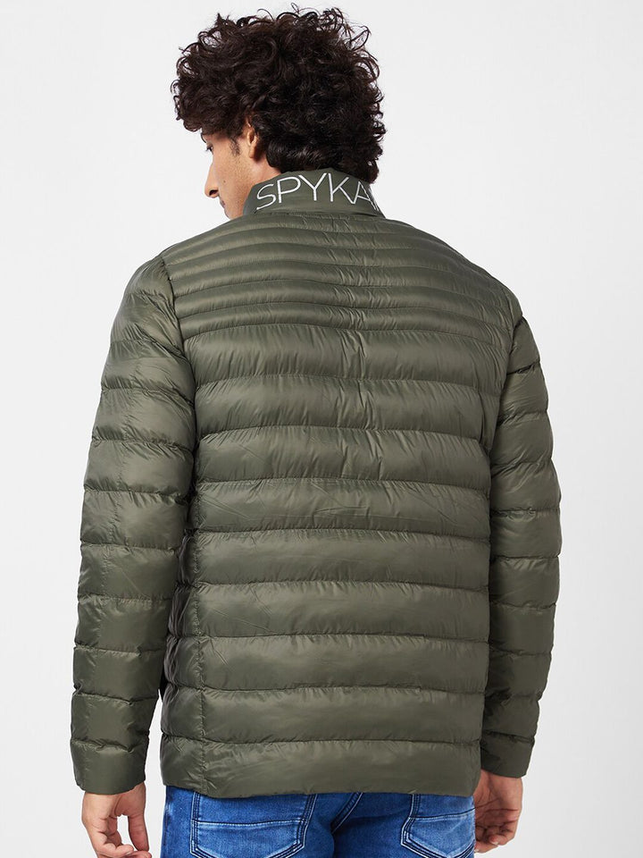 SPYKAR Zip Detail Mock Collar Puffer Jacket