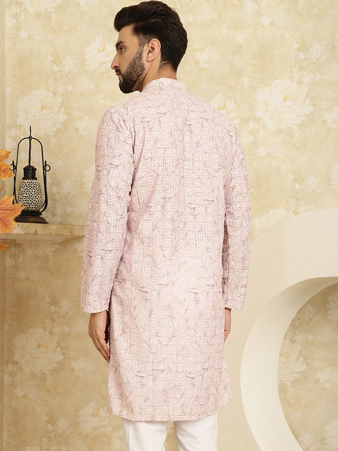 SOJANYA Floral Printed Thread Work Pure Cotton Kurta Biasa
