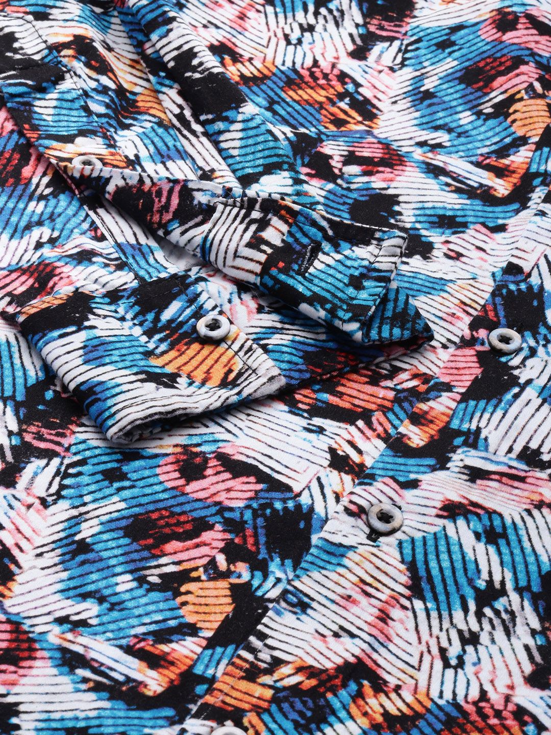 The Indian Garage Co Men Pure Cotton Slim Fit Opaque Printed Party Shirt