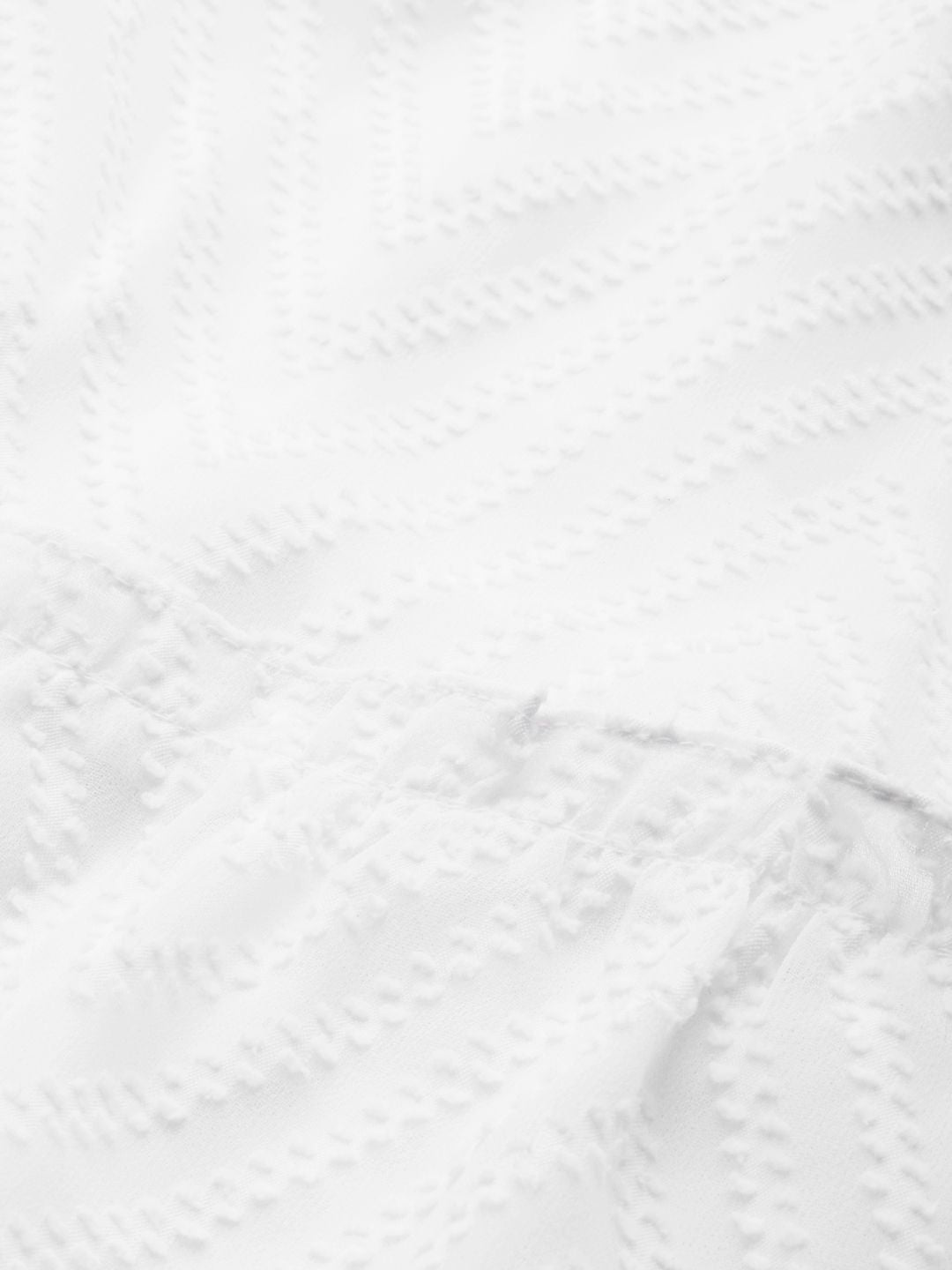 Athena Glorious White Self Design Fit and Flare Dress