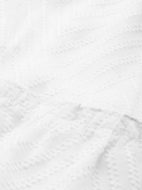 Athena Glorious White Self Design Fit and Flare Dress