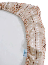 Moda Rapido X KLOTTHE Beige & Brown Floral 400 TC Single Bedsheet with 1 Pillow Covers