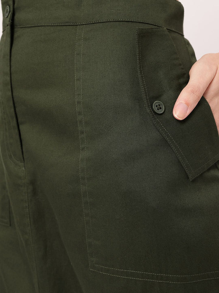 DressBerry Straight Toggle Adjusted Pure Cotton Skirt