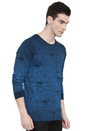 ADRO Men Geometric Printed Round Neck T-shirt