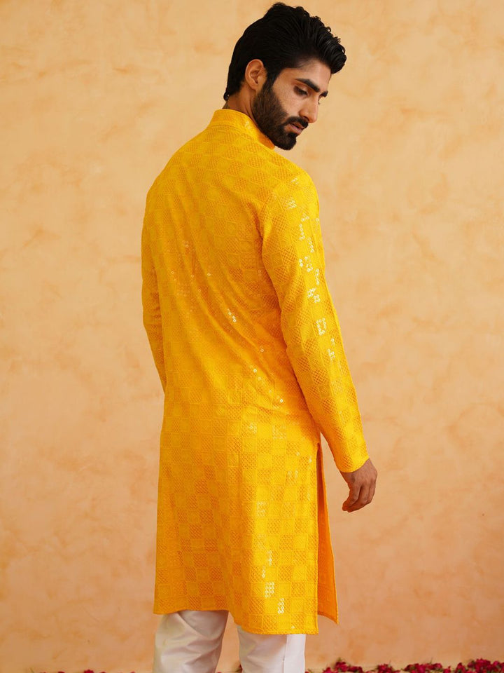 SOJANYA Kurta Lurus Bersulam Labuci Mandarin Kapas Bersulam