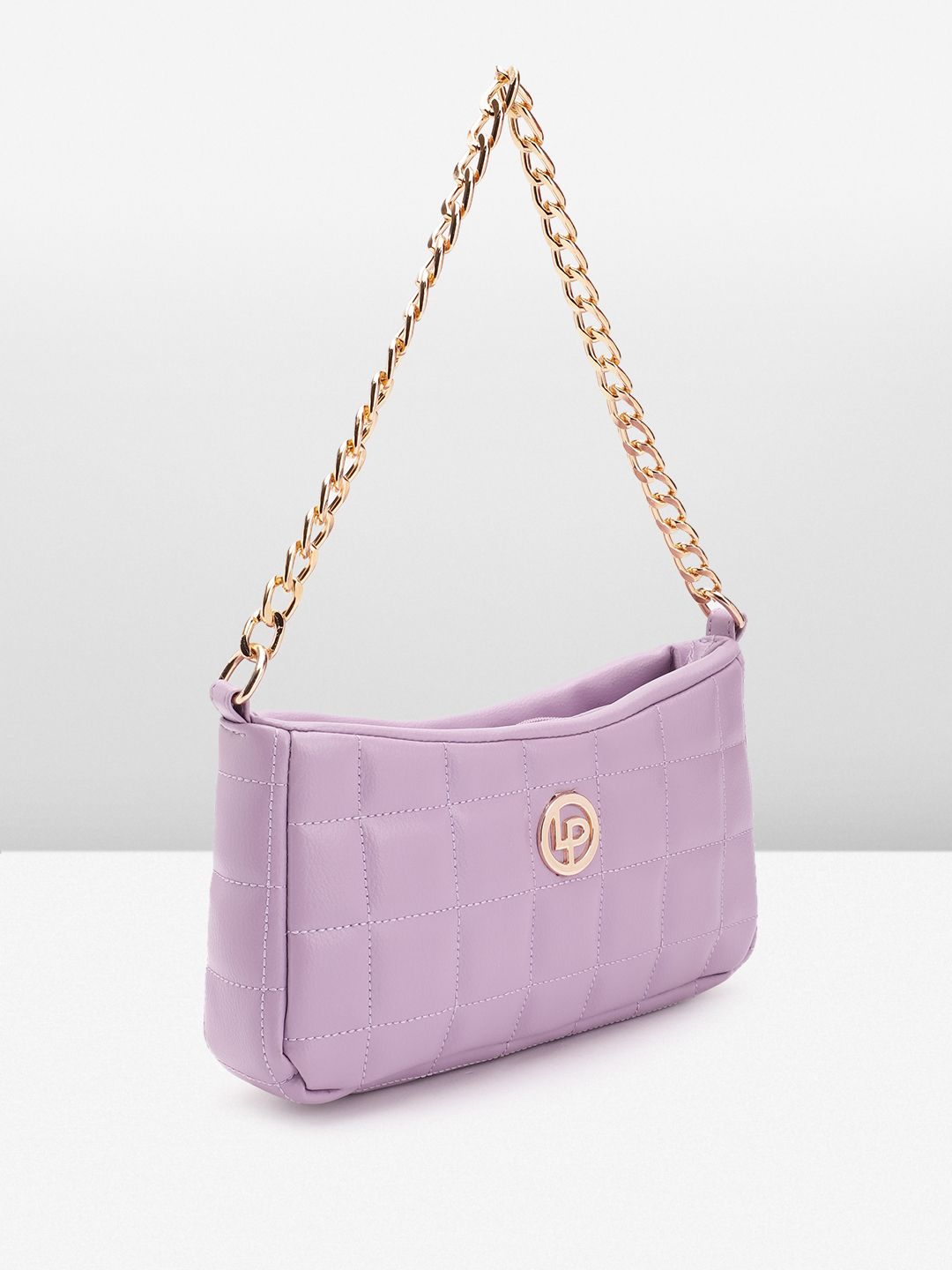 Lino Perros Geometric Textured Structured Shoulder Bag with Quilted Detail