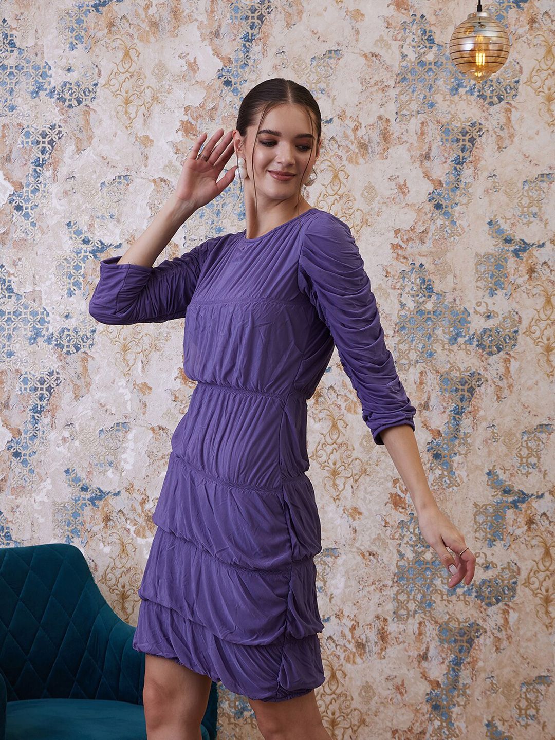 Athena Round Neck Party Sheath Dress