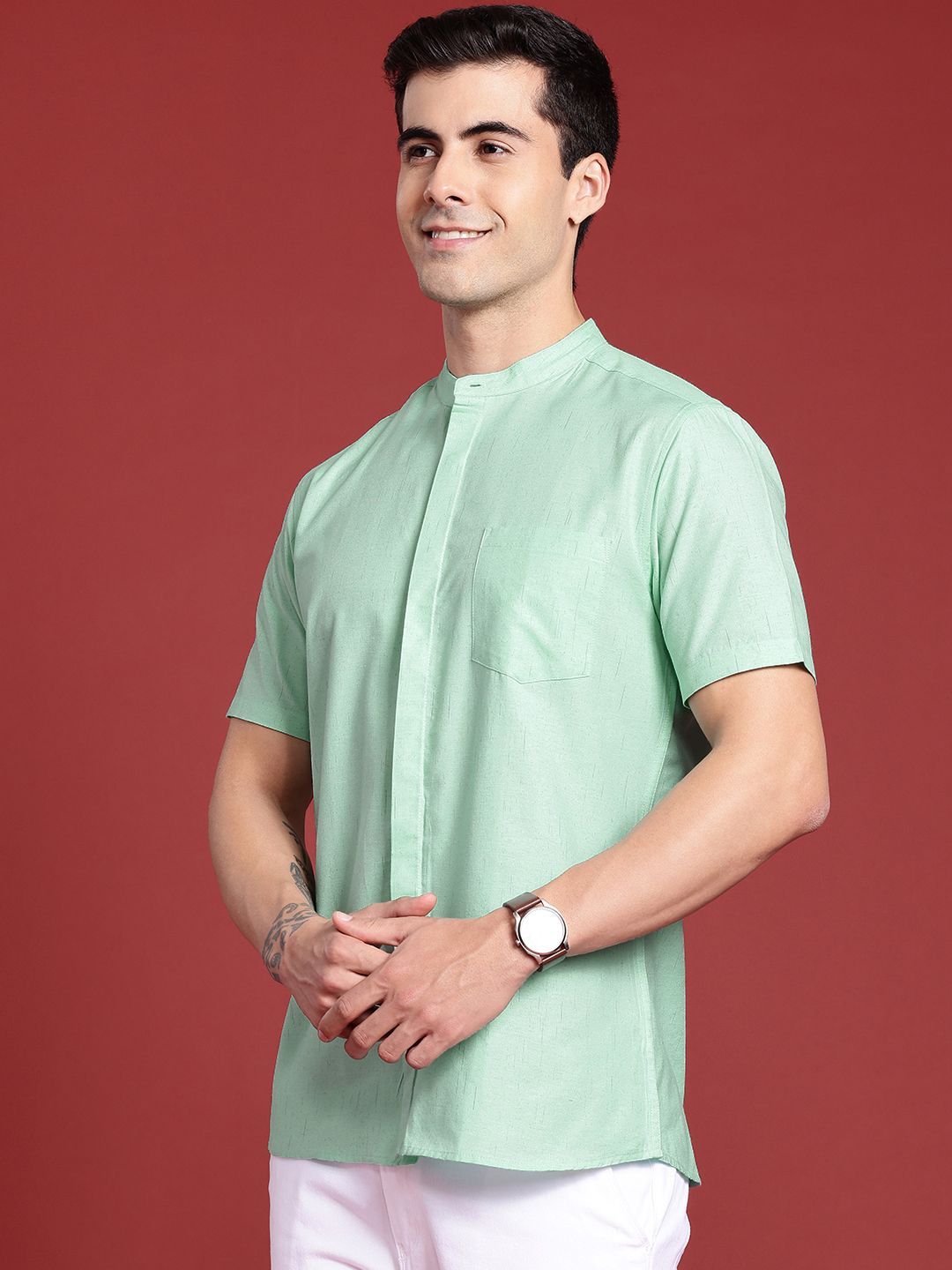 Anouk Self Design Textured Casual Shirt