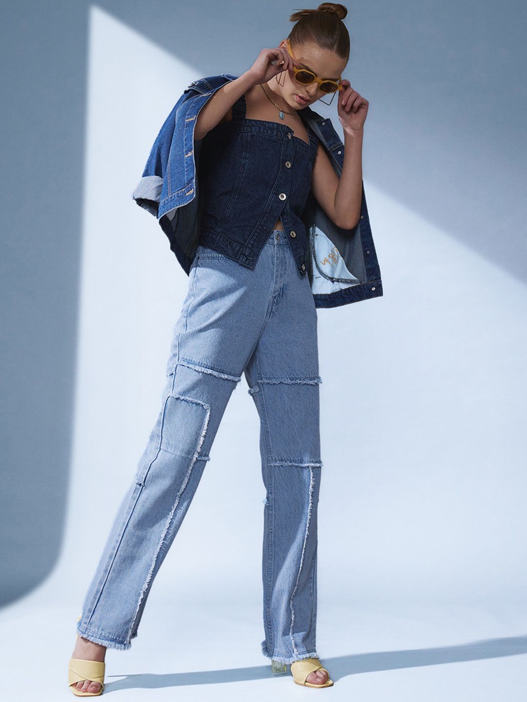 STREET 9 Women Smart Straight Fit High-Rise Slash Knee Jeans