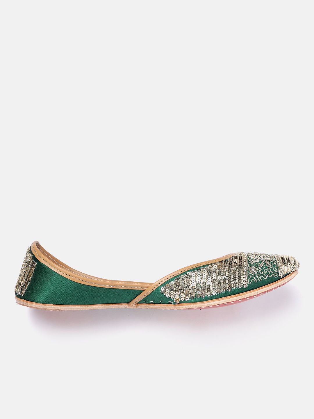 House of Pataudi Leather Embellished Ethnic Mojaris