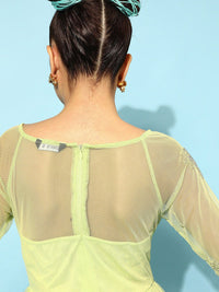 STREET 9 Women Attractive Lime Green Solid Dress