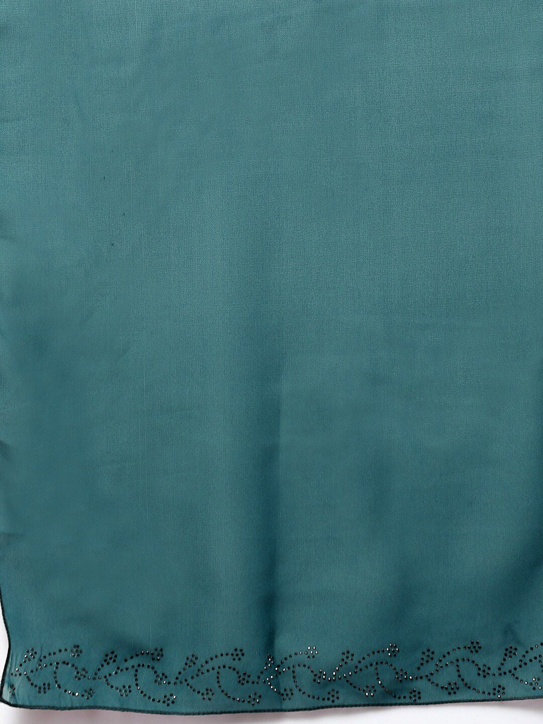 KLOTTHE Women Turquoise Blue Embellished Abaya Burqa With Hijab