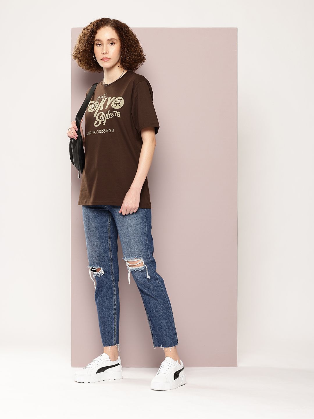 DILLINGER Women Typography Printed Oversized T-shirt
