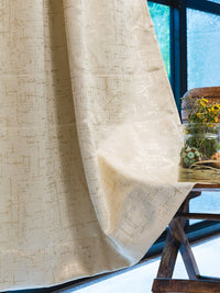 URBAN SPACE Beige & Gold-Toned Black Out Window Curtain