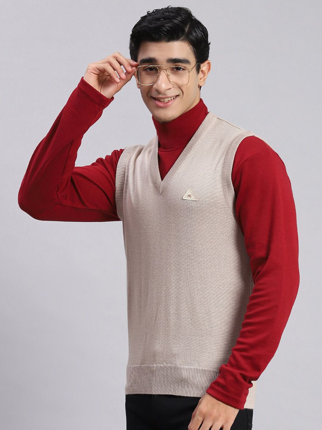 Monte Carlo V- Neck Ribbed Pure Woollen Sweater Vest