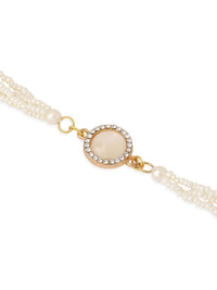 NVR Set of 2 White Pearls & Artificial Beads Bhaiya Bhabhi Rakhi with Roli Chawal